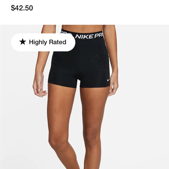 Nike Pro Women's 3" High-Waisted Training Shorts with Pockets - Picture 4 of 5